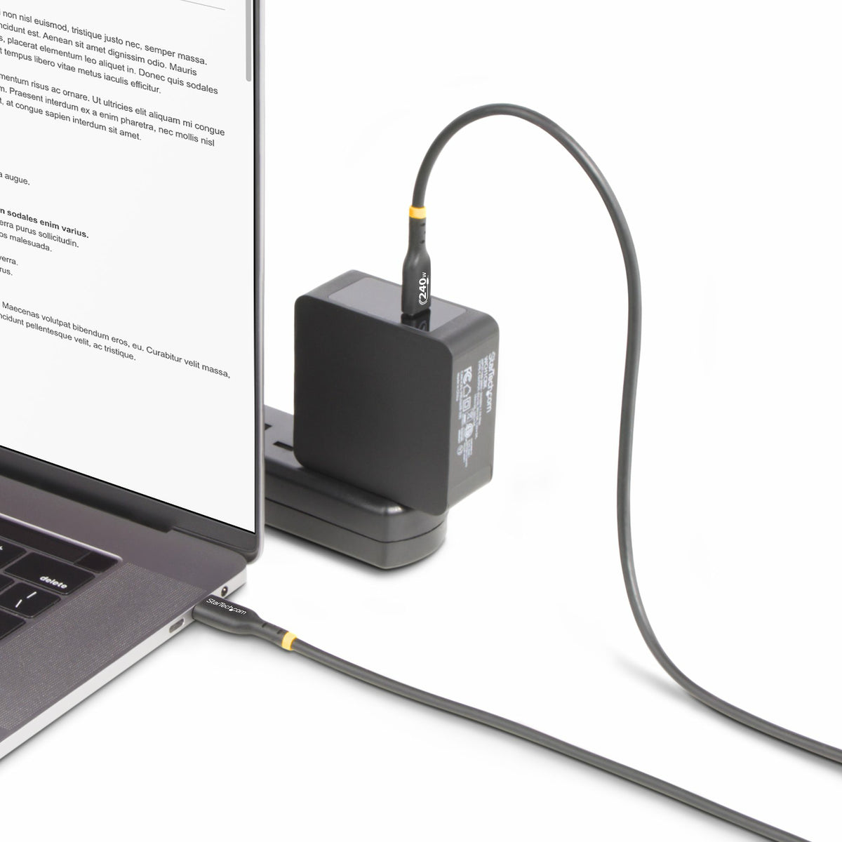 STARTECH .com USB cable USB 2.0 1,8 m USB C 0,48 Gbit/s 240 W Black (USB2EPR6F) - Cartouches Certifiees