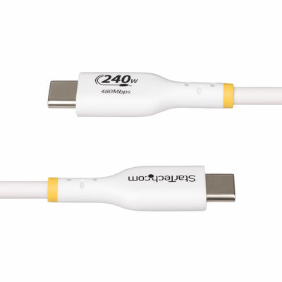 STARTECH .com USB cable USB 2.0 1,8 m USB C 0,48 Gbit/s 240 W White (USB2EPR6FW) - Cartouches Certifiees