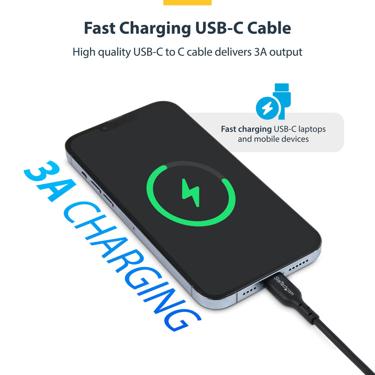 STARTECH .com USB cable USB 2.0 4,5 m USB C 0,48 Gbit/s 60 W Black (USB2CC15FBKE) - Cartouches Certifiees