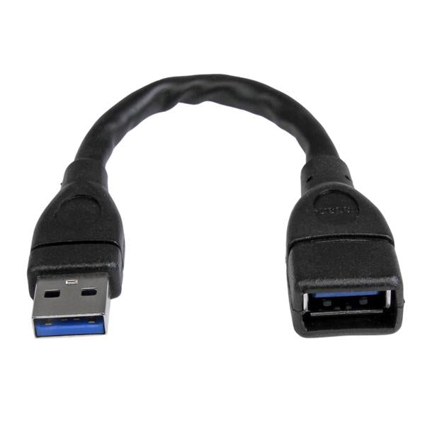 STARTECH .com USB cable USB 3.2 Gen 1 (3.1 Gen 1) 0,152 m USB A 5 Gbit/s Black (USB3EXT6INBK) - Cartouches Certifiees