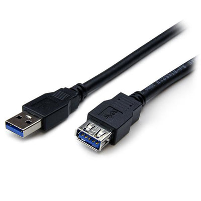 STARTECH .com USB cable USB 3.2 Gen 1 (3.1 Gen 1) 2 m USB A 5 Gbit/s Black (USB3SEXT2MBK) - Cartouches Certifiees