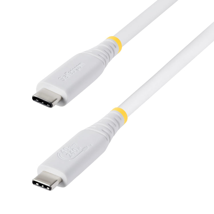 STARTECH .com USB cable USB4 Gen 3x2 0,45 m USB C 40 Gbit/s 240 W White (CC18IN40GUSB4TPW) - Cartouches Certifiees
