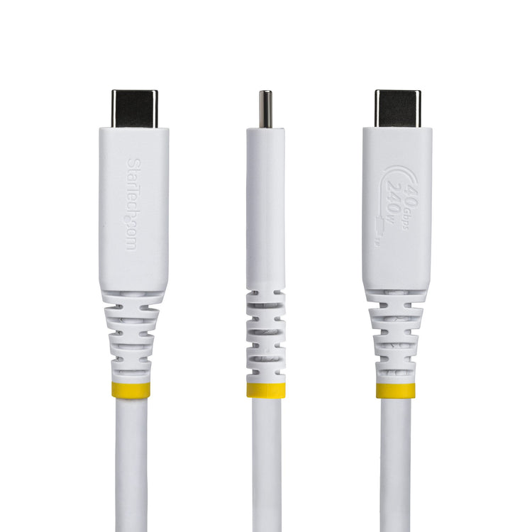 STARTECH .com USB cable USB4 Gen 3x2 0,45 m USB C 40 Gbit/s 240 W White (CC18IN40GUSB4TPW) - Cartouches Certifiees