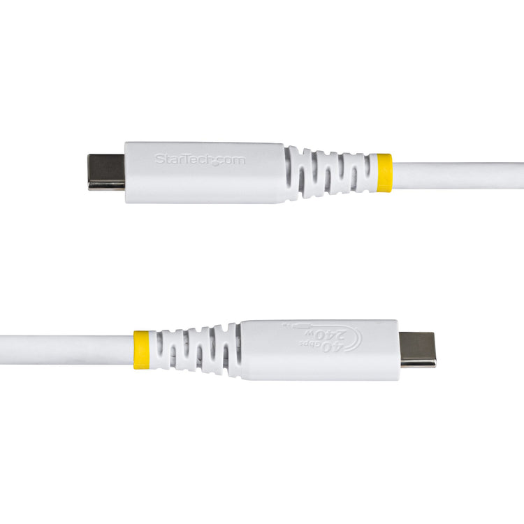 STARTECH .com USB cable USB4 Gen 3x2 0,45 m USB C 40 Gbit/s 240 W White (CC18IN40GUSB4TPW) - Cartouches Certifiees