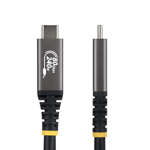 STARTECH .com USB cable USB4 Gen 4x2 1,5 m USB C 80 Gbit/s 240 W Black (CC5FT80GUSB4CABLE) - Cartouches Certifiees