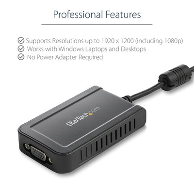 STARTECH .com USB graphics adapter 1920 x 1200 pixels Black (USB2VGAE3) - Cartouches Certifiees
