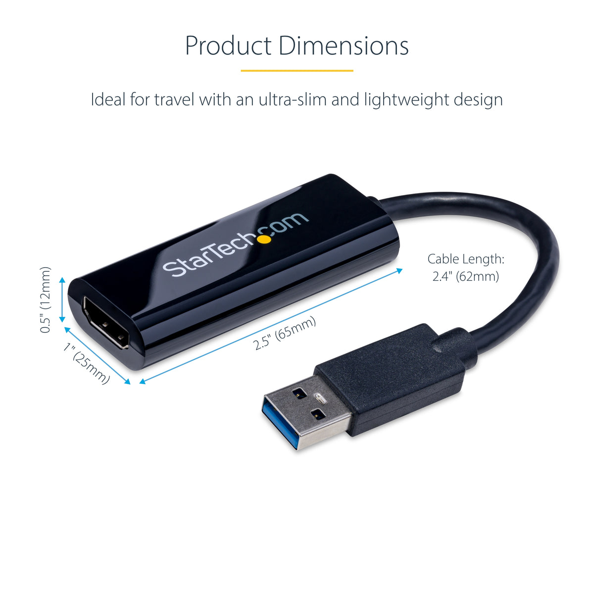 STARTECH .com USB graphics adapter 1920 x 1200 pixels Black (USB32HDES) - Cartouches Certifiees
