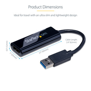 STARTECH .com USB graphics adapter 1920 x 1200 pixels Black (USB32HDES) - Cartouches Certifiees