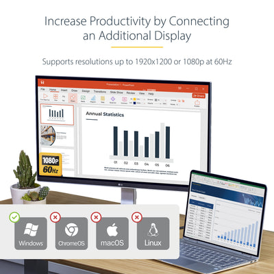 STARTECH .com USB graphics adapter 1920 x 1200 pixels Black (USB32HDES) - Cartouches Certifiees