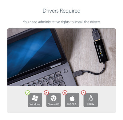 STARTECH .com USB graphics adapter 1920 x 1200 pixels Black (USB32HDES) - Cartouches Certifiees