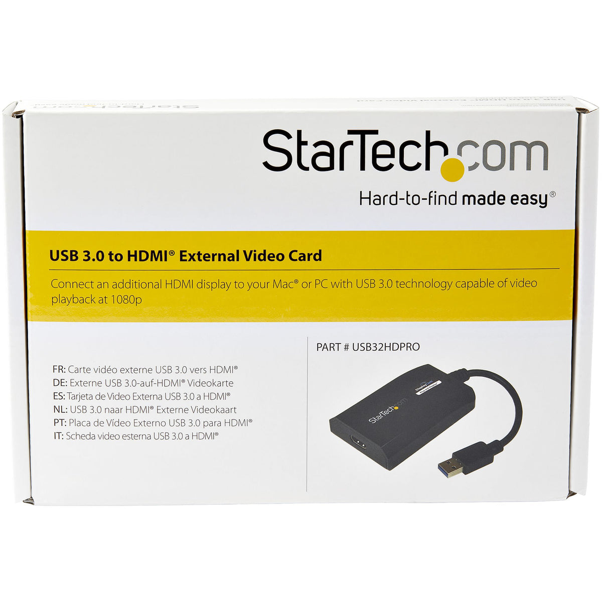 STARTECH .com USB graphics adapter 1920 x 1200 pixels Black (USB32HDPRO) - Cartouches Certifiees