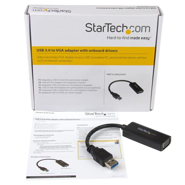 STARTECH .com USB graphics adapter 1920 x 1200 pixels Black (USB32VGAV) - Cartouches Certifiees
