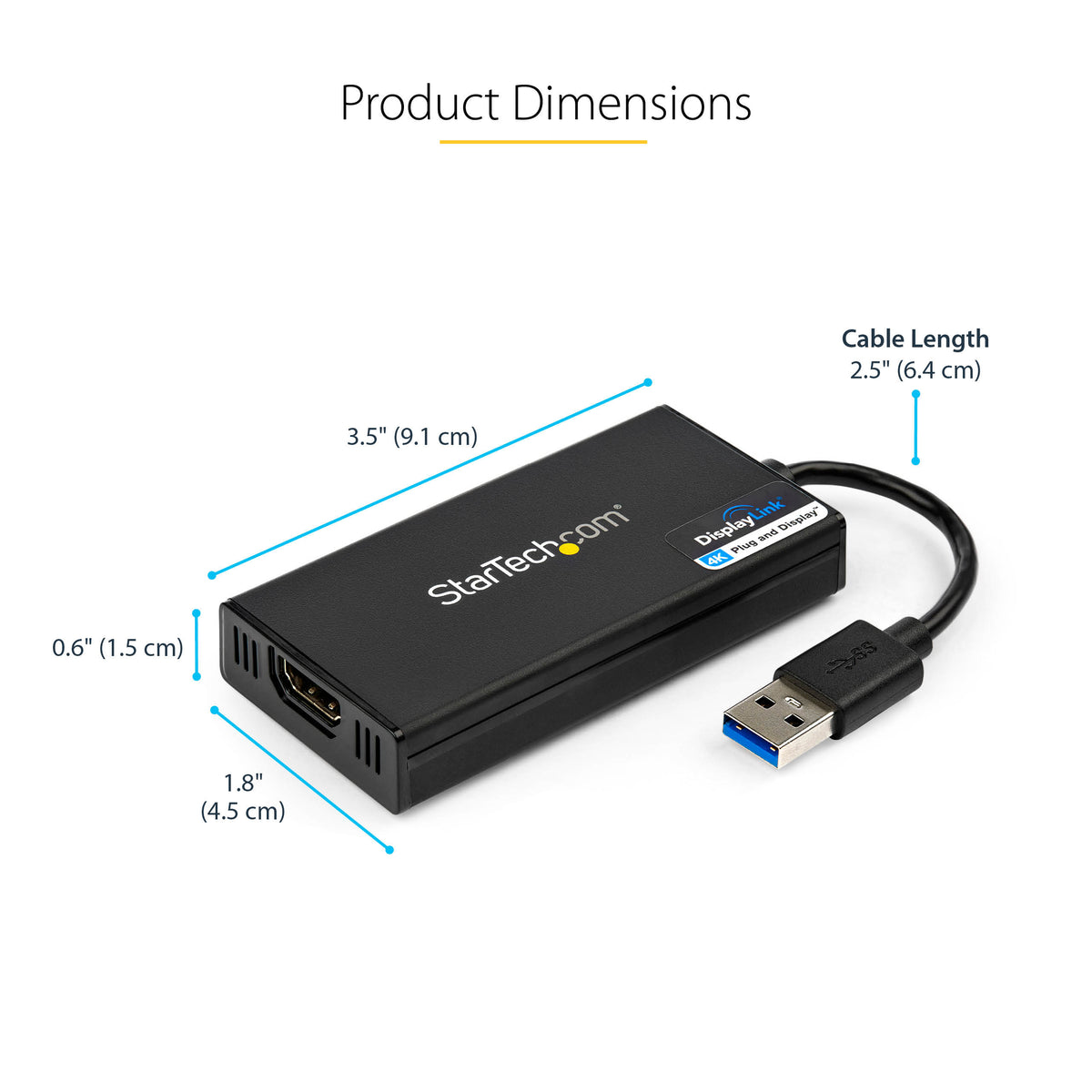 STARTECH .com USB graphics adapter 3840 x 2160 pixels Black (USB32HD4K) - Cartouches Certifiees