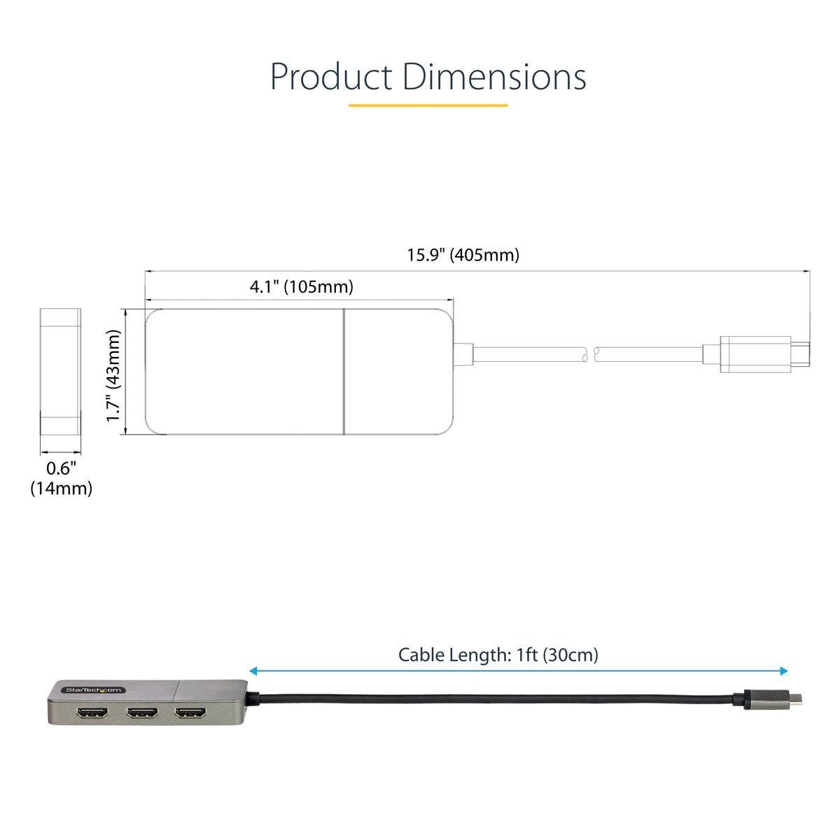 STARTECH .com USB graphics adapter 3840 x 2160 pixels Grey (MST14CD123HD) - Cartouches Certifiees