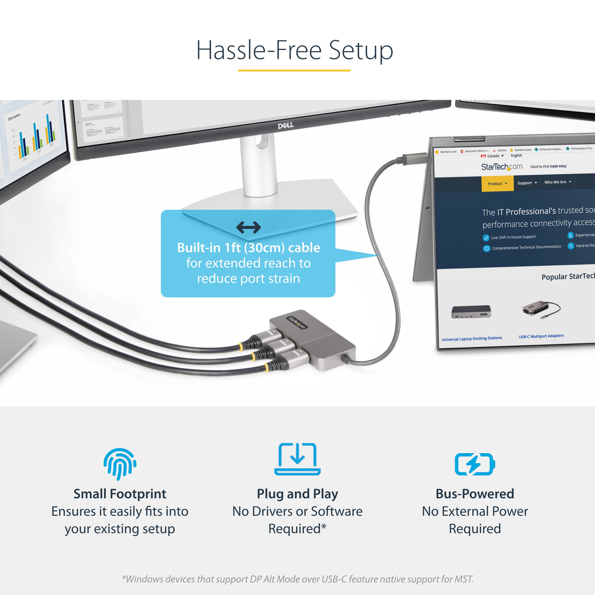 STARTECH .com USB graphics adapter 3840 x 2160 pixels Grey (MST14CD123HD) - Cartouches Certifiees