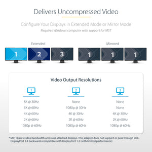 STARTECH .com video splitter DisplayPort 3x DisplayPort (MST14DP123DP) - Cartouches Certifiees