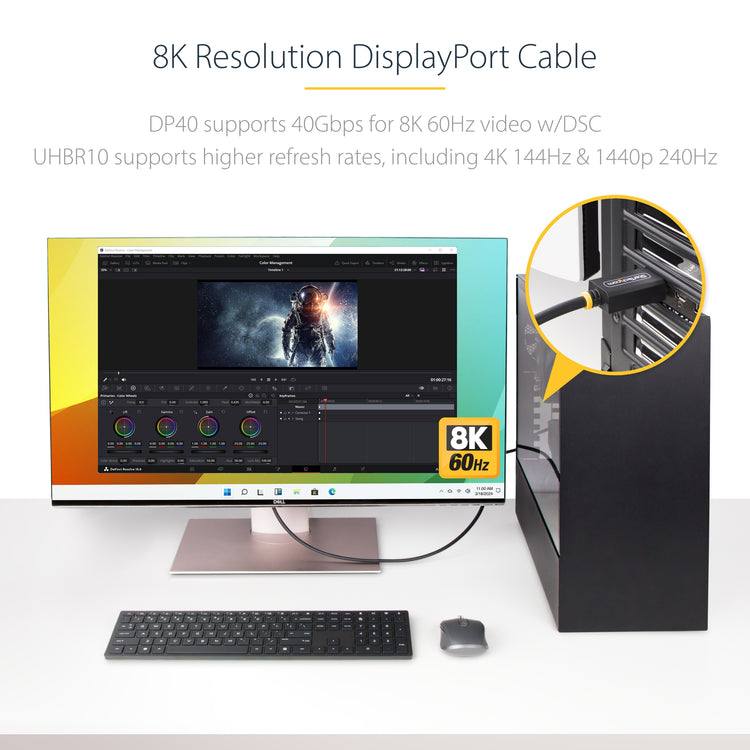 STARTECH DisplayPort cable 1,8 m Black (DP21-6F-DP40-CABLE) - Cartouches Certifiees