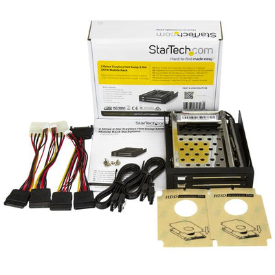 STARTECH drive bay panel 8,89 cm (3.5") Bezel panel Black (HSB220SAT25B) - Cartouches Certifiees