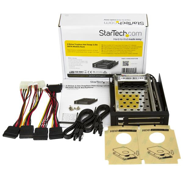 STARTECH drive bay panel 8,89 cm (3.5") Bezel panel Black (HSB220SAT25B) - Cartouches Certifiees