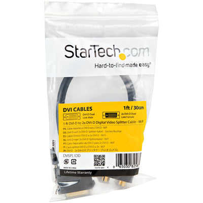 STARTECH DVI cable 0,3 m DVI-D 2 x DVI-D Black (DVISPL1DD) - Cartouches Certifiees