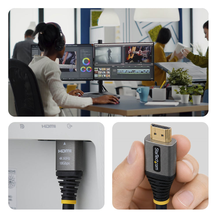 STARTECH HDMI cable 7,6 m HDMI Type A (Standard) Black, Silver (HDMMV25F) - Cartouches Certifiees