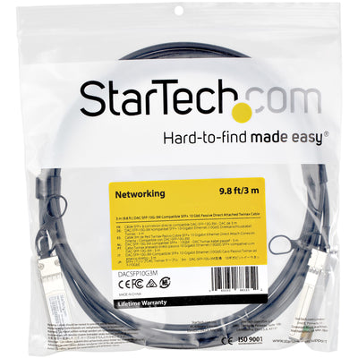 STARTECH InfiniBand/fibre optic cable 3 m SFP Black (DACSFP10G3M) - Cartouches Certifiees