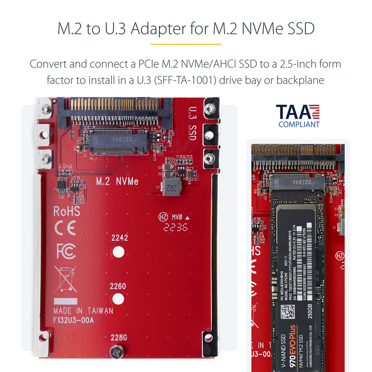 STARTECH interface cards/adapter Internal M.2 (1M25-U3-M2-ADAPTER) - Cartouches Certifiees