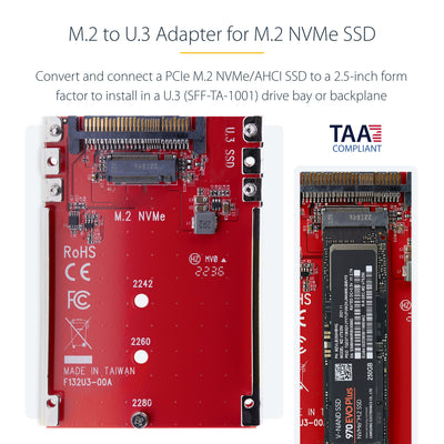 STARTECH interface cards/adapter Internal M.2 (1M25-U3-M2-ADAPTER) - Cartouches Certifiees
