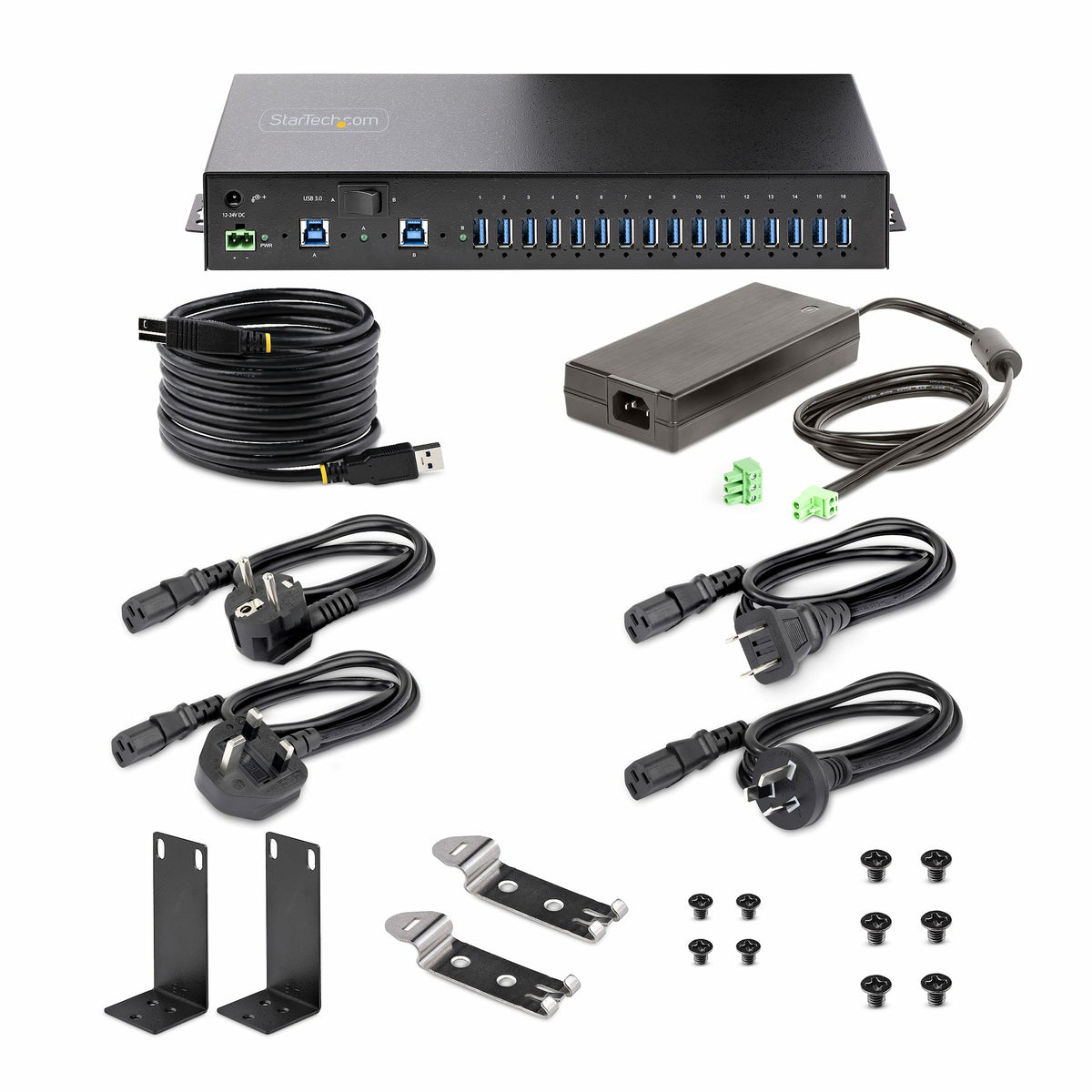 STARTECH interface hub 2 x USB 3.2 Gen 1 (3.1 Gen 1) Type-B 5000 Mbit/s Black (S5G16AINDS-USB-A-HUB) - Cartouches Certifiees