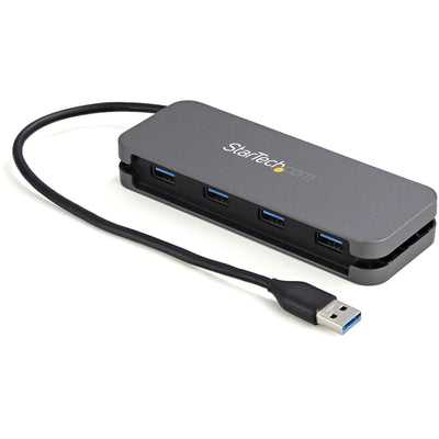 STARTECH interface hub USB 3.2 Gen 1 (3.1 Gen 1) Type-A 5000 Mbit/s Black, Grey (HB30AM4AB) - Cartouches Certifiees