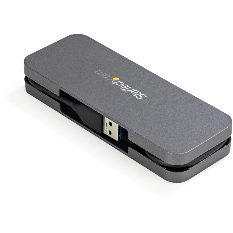 STARTECH interface hub USB 3.2 Gen 1 (3.1 Gen 1) Type-A 5000 Mbit/s Black, Grey (HB30AM4AB) - Cartouches Certifiees