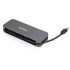 STARTECH interface hub USB 3.2 Gen 1 (3.1 Gen 1) Type-A 5000 Mbit/s Black, Grey (HB30AM4AB) - Cartouches Certifiees