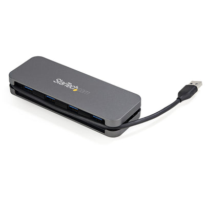 STARTECH interface hub USB 3.2 Gen 1 (3.1 Gen 1) Type-A 5000 Mbit/s Black, Grey (HB30AM4AB) - Cartouches Certifiees