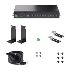 STARTECH interface hub USB 3.2 Gen 1 (3.1 Gen 1) Type-B 5000 Mbit/s Black (5G16AINDS-USB-A-HUB) - Cartouches Certifiees
