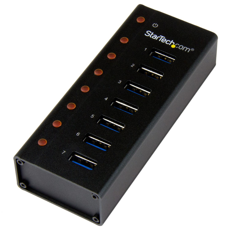 STARTECH interface hub USB 3.2 Gen 1 (3.1 Gen 1) Type-B 5000 Mbit/s Black (ST7300U3M) - Cartouches Certifiees