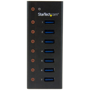 STARTECH interface hub USB 3.2 Gen 1 (3.1 Gen 1) Type-B 5000 Mbit/s Black (ST7300U3M) - Cartouches Certifiees
