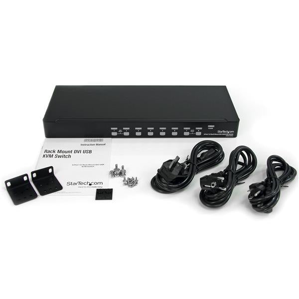 STARTECH KVM switch Rack mounting Black (SV831DVIU) - Cartouches Certifiees