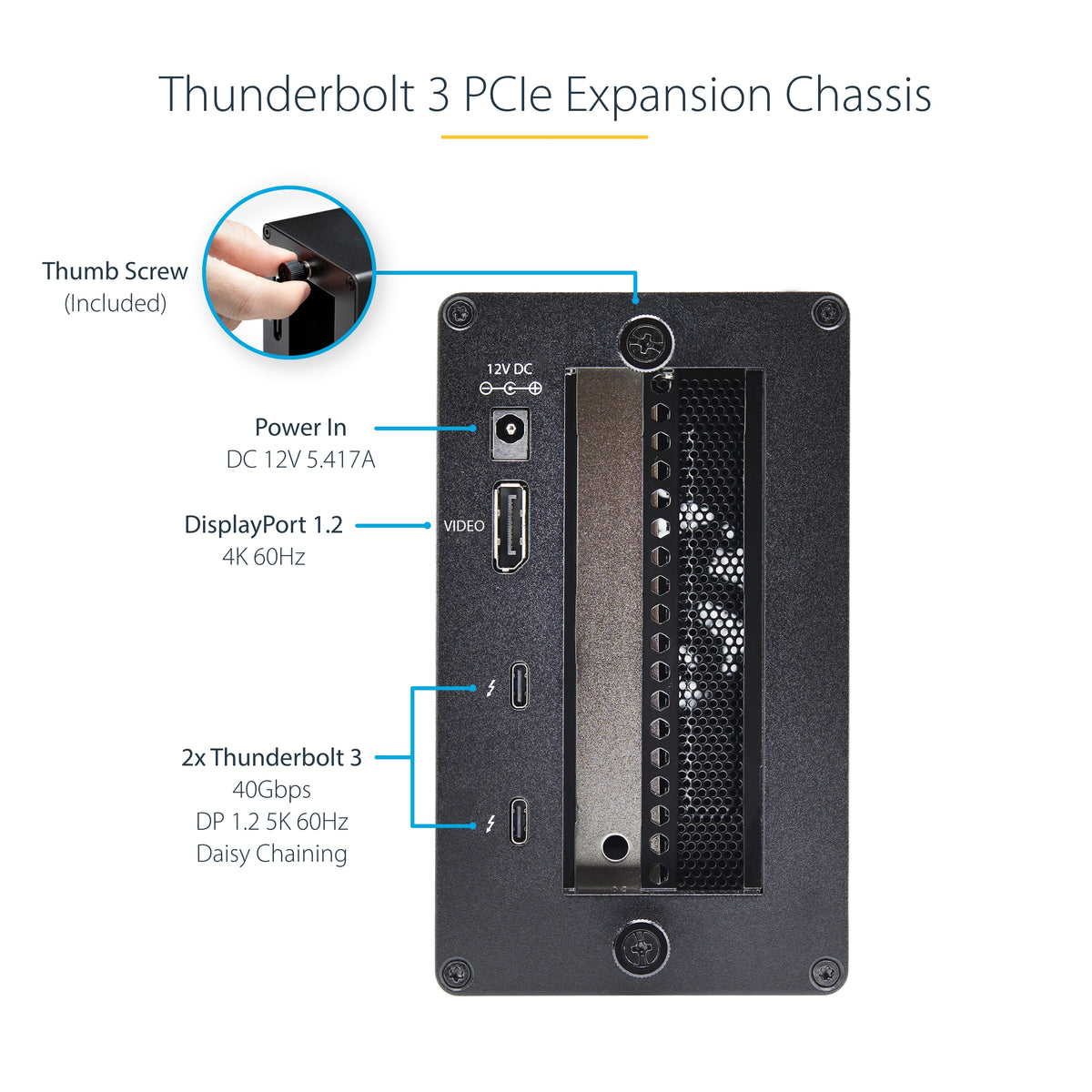 STARTECH laptop dock/port replicator Wired Thunderbolt 3 Black (TB31PCIEX16) - Cartouches Certifiees