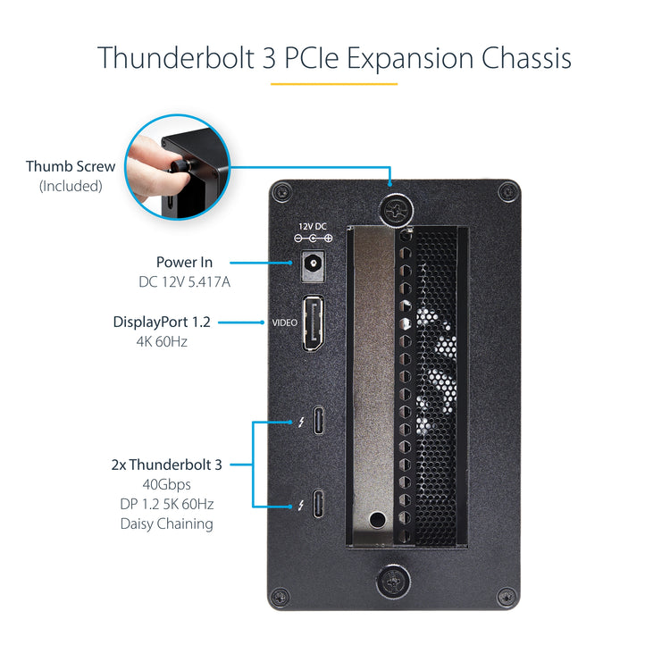 STARTECH laptop dock/port replicator Wired Thunderbolt 3 Black (TB31PCIEX16) - Cartouches Certifiees