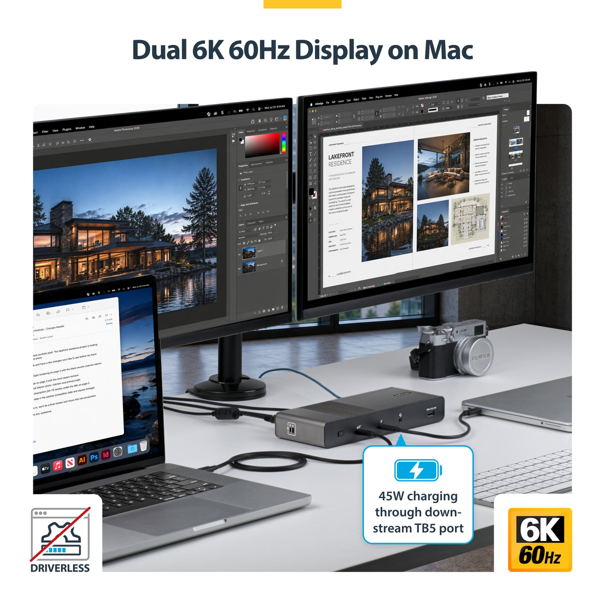 STARTECH laptop dock/port replicator Wired Thunderbolt 5 Black, Grey (206N-TB5USB4DOCK) - Cartouches Certifiees