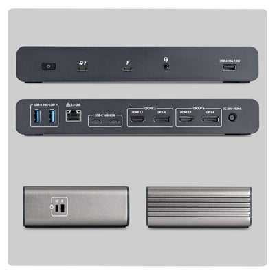STARTECH laptop dock/port replicator Wired Thunderbolt 5 Black, Grey (206N-TB5USB4DOCK) - Cartouches Certifiees