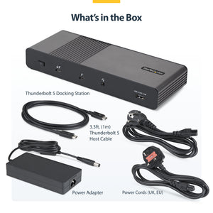 STARTECH laptop dock/port replicator Wired Thunderbolt 5 Black, Grey (206N-TB5USB4DOCK) - Cartouches Certifiees