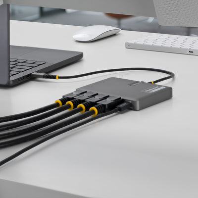 STARTECH laptop dock/port replicator Wired USB 3.2 Gen 1 (3.1 Gen 1) Type-C Grey (QUAD-USB-DP-ADAPT) - Cartouches Certifiees