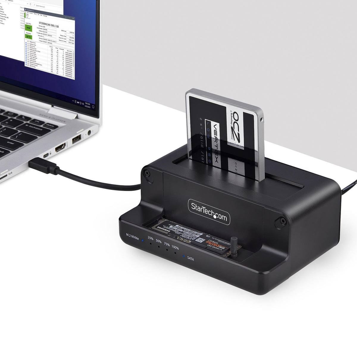 STARTECH media duplicator HDD/SSD duplicator Black 1 copies (N2-M2-SSD-DUPLICATOR) - Cartouches Certifiees