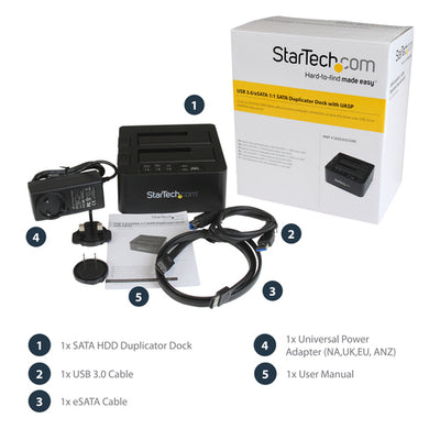 STARTECH media duplicator HDD/SSD duplicator Black 1 copies (SDOCK2U33RE) - Cartouches Certifiees