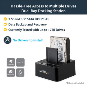 STARTECH media duplicator HDD/SSD duplicator Black 1 copies (SDOCK2U33RE) - Cartouches Certifiees