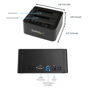 STARTECH media duplicator HDD/SSD duplicator Black 1 copies (SDOCK2U33RE) - Cartouches Certifiees