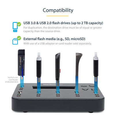 STARTECH media duplicator USB flash drive duplicator Black 5 copies (USBDUP15) - Cartouches Certifiees