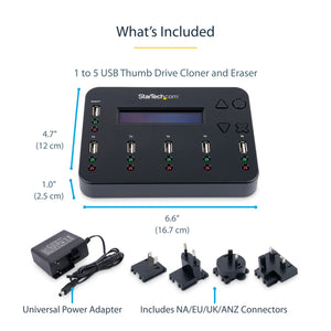 STARTECH media duplicator USB flash drive duplicator Black 5 copies (USBDUP15) - Cartouches Certifiees