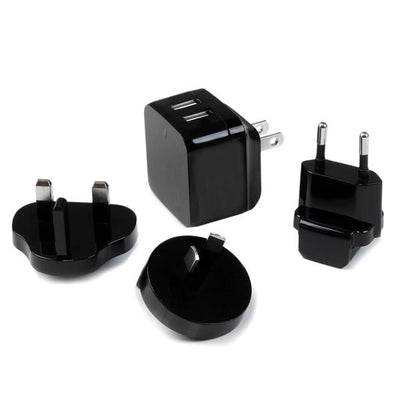 STARTECH mobile device charger Mobile phone, Smartphone, Tablet Black AC Indoor (USB2PACBK) - Cartouches Certifiees
